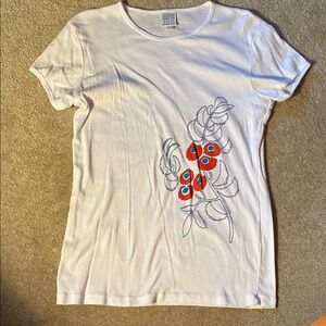 White Floral Graphic Tee